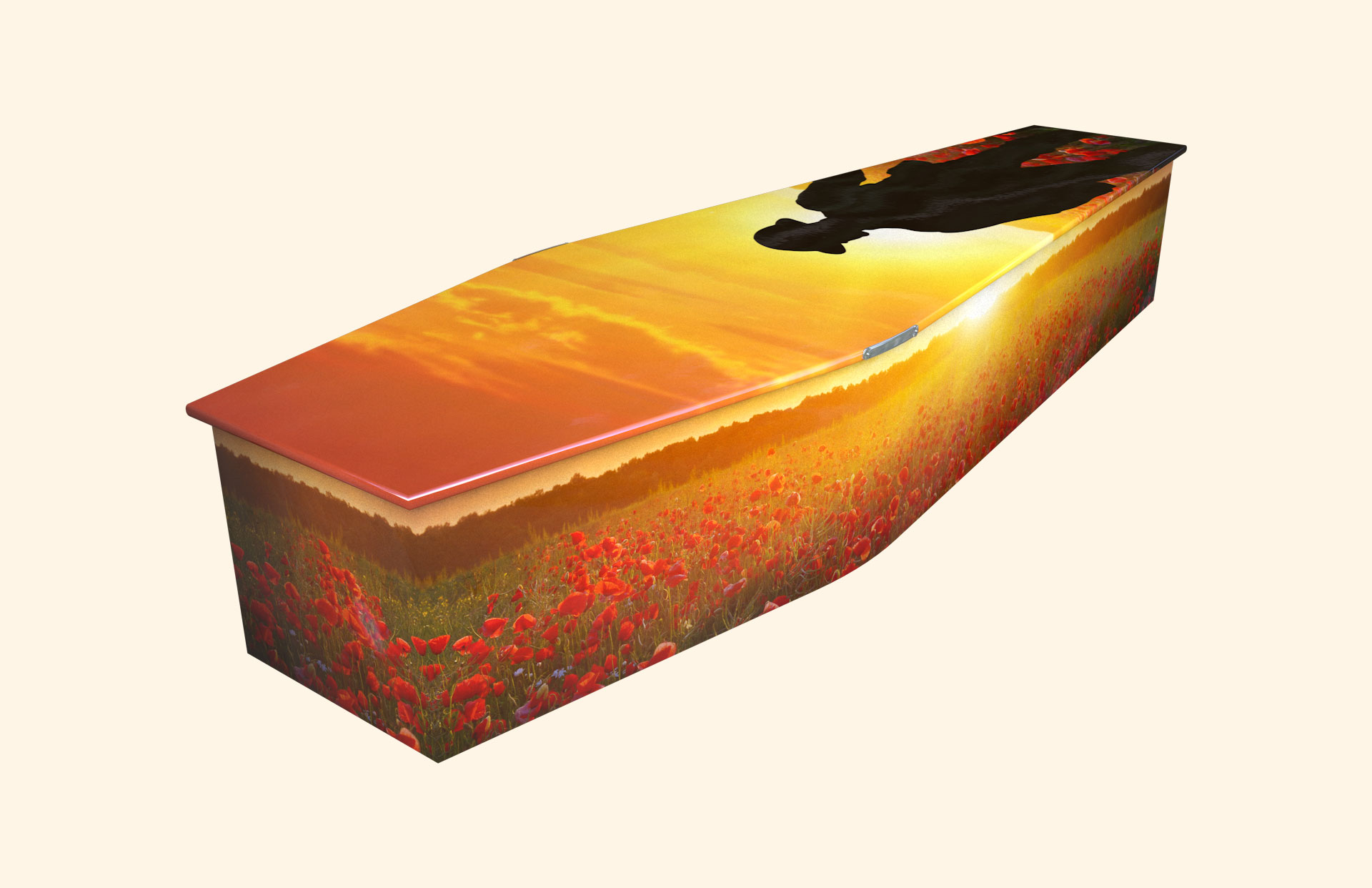 Lone Soldier design on a traditional coffin